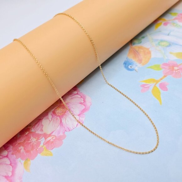 "Elegant Rose Gold Cable Chain Necklace, 24 Inch, Gold Plated Brass, XPNL0100 - Picture 4 of 12